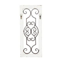 Wood Scroll Window Inspired Wall Decor With Metal Scrollwork Relief White - Olivia & May -Home Decor Store GUEST 014e393d 5aff 454b 8a7a 7f072c860cff