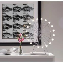 Large Coney Ferris Wheel Table Lamp (Includes LED Light Bulb) Chrome - Adesso