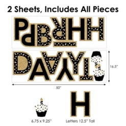 Big Dot Of Happiness Adult Happy Birthday - Gold - Peel And Stick Birthday Party Large Banner Wall Decals - Happy Birthday -Home Decor Store GUEST 02bf7281 ceca 433d bd38 f2941832f073