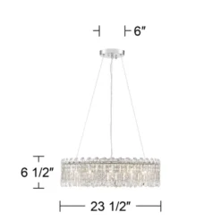 Possini Euro Design Alyssa Chrome Drum Chandelier 23 1/2" Wide Modern Crystal 12-Light LED Fixture For Dining Room Kitchen Island Entryway Bedroom -Home Decor Store GUEST 039504b2 2ec2 452e bf49 caca589e776f