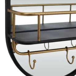 Metal Oval 1 Shelf Wall Mirror Black - Olivia & May -Home Decor Store GUEST 03b82985 844e 4831 b746 d86dba5b9339