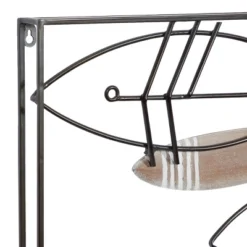 Metal Fish Striped Wall Decor With Metal Wire Designs Brown - Olivia & May -Home Decor Store GUEST 05008559 d053 4fca b955 0609a8901a7c