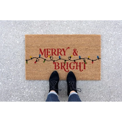 Shiraleah "Merry & Bright" Holiday Doormat 3 Shiraleah "Merry & Bright" Holiday Doormat