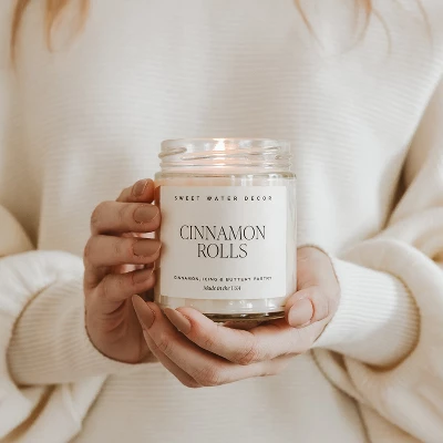 Sweet Water Decor Cinnamon Rolls 9oz Clear Jar Soy Candle 4 Sweet Water Decor Cinnamon Rolls 9oz Clear Jar Soy Candle - Image 2