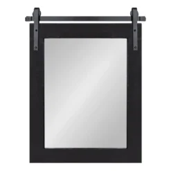 22" X 30" Cates Rectangle Wall Mirror Black - Kate & Laurel All Things Decor