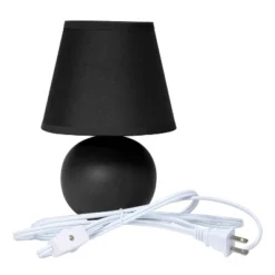 8.66" 2pk Petite Ceramic Orb Base Bedside Table Lamps With Matching Tapered Drum Shade Black - Creekwood Home -Home Decor Store GUEST 085cf649 ab64 4708 82a3 721fc4ad3558