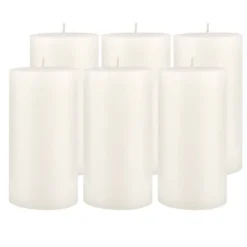 6pk Unscented Flat Top Smooth Pillar Candles White - Stonebriar Collection -Home Decor Store GUEST 0901bc36 5ae4 419c af23 abb320d40148