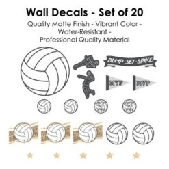 Big Dot Of Happiness Bump, Set, Spike - Volleyball - Peel And Stick Sports Decor Vinyl Wall Art Stickers - Wall Decals - Set Of 20 -Home Decor Store GUEST 09d9106f 3c00 4a96 b622 0303850cdc35