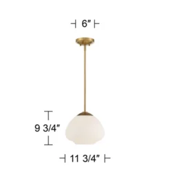 Possini Euro Design Orilla Brass Mini Pendant Light 11 3/4" Wide Mid Century Modern White Opal Glass Shade For Dining Room House Foyer Kitchen Island -Home Decor Store GUEST 0b036018 f0cd 4ca0 80d3 03090efdf1b6