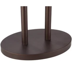 Franklin Iron Works Rustic Industrial Farmhouse Floor Lamps With Tray Table USB Port 62" Tall Set Of 2 Bronze Walnut Linen Shade For Living Room -Home Decor Store GUEST 0cce1a3d 6764 4aa7 8940 490f46deaf05