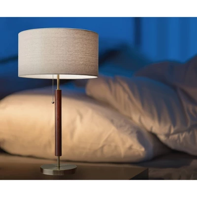 26.25" Hamilton Table Lamp Walnut - Adesso 3 26.25" Hamilton Table Lamp Walnut - Adesso