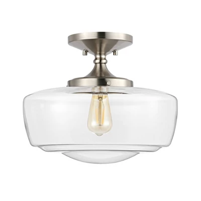 14" Marfa Glass/Iron Farmhouse Modern LED Flush Mount - JONATHAN Y 8 14" Marfa Glass/Iron Farmhouse Modern LED Flush Mount - JONATHAN Y - Image 6