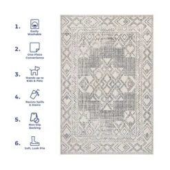 NuLOOM Mia Machine Washable Geometric Medallion Area Rug 24 NuLOOM Mia Machine Washable Geometric Medallion Area Rug -Home Decor Store GUEST 10d1f035 5f57 417d b5b5 1c1d496cd584