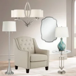 360 Lighting Karl Modern Floor Lamp Standing 63 3/4" Tall Brushed Nickel Metal White Tapered Drum Shade For Living Room House Bedroom Office Family 16 360 Lighting Karl Modern Floor Lamp Standing 63 3/4" Tall Brushed Nickel Metal White Tapered Drum Shade For Living Room House Bedroom Office Family -Home Decor Store GUEST 10fd2bf1 69cd 488e aa89 9a4778563bdb