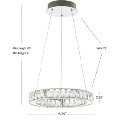 15.75" Metal/Crystal Adjustable Reese Pendant (Includes Energy Efficient Light Bulb) Chrome - JONATHAN Y 8 15.75" Metal/Crystal Adjustable Reese Pendant (Includes Energy Efficient Light Bulb) Chrome - JONATHAN Y -Home Decor Store GUEST 129c5049 cc8d 4c58 a979 481ab09bd602