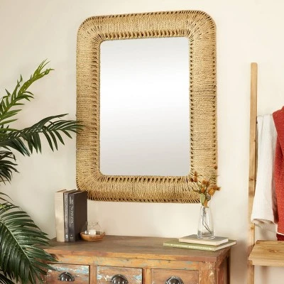 Bohemian Iron Wall Mirror Brown - Olivia & May 3 Bohemian Iron Wall Mirror Brown - Olivia & May