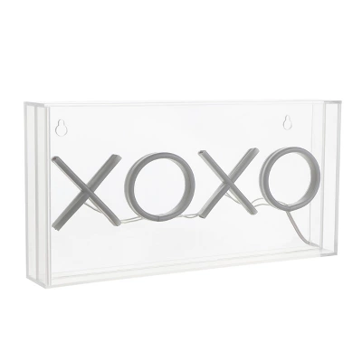 11.75" XOXO Contemporary Glam Acrylic Box Pendant (Includes LED Light Bulb) Neon Pink - JONATHAN Y 4 11.75" XOXO Contemporary Glam Acrylic Box Pendant (Includes LED Light Bulb) Neon Pink - JONATHAN Y - Image 2