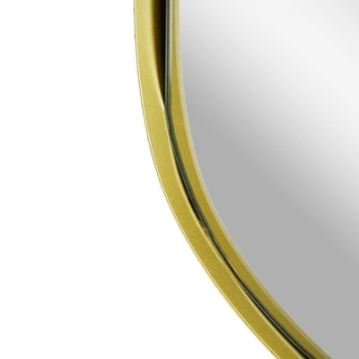14" X 32" Thin Raised Lip Partial Metal Framed Capsule Accent Mirror Gold - Head West 4 14" X 32" Thin Raised Lip Partial Metal Framed Capsule Accent Mirror Gold - Head West - Image 2