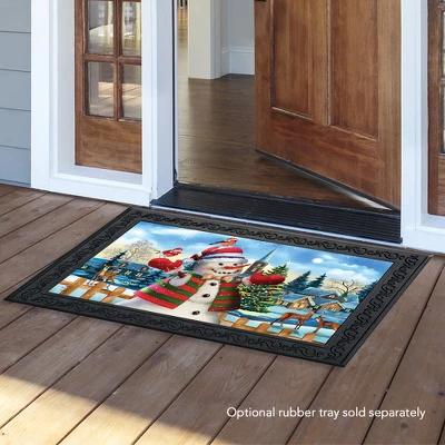 It's Snowing Christmas Doormat Snowman Indoor / Outdoor 30" X 18" Briarwood Lane 4 It's Snowing Christmas Doormat Snowman Indoor / Outdoor 30" X 18" Briarwood Lane - Image 2