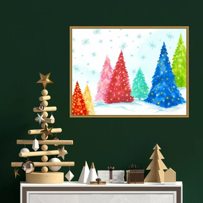24" X 18" Magic Christmas Trees I By PI Studio Framed Canvas Wall Art - Amanti Art 6 24" X 18" Magic Christmas Trees I By PI Studio Framed Canvas Wall Art - Amanti Art - Image 4