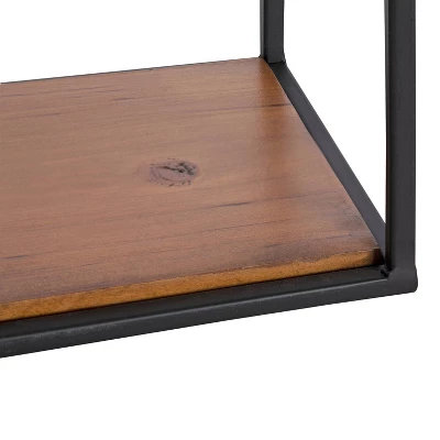 4pc Mallory Wood And Metal Wall Shelf Set Rustic Brown - Kate & Laurel All Things Decor 4 4pc Mallory Wood And Metal Wall Shelf Set Rustic Brown - Kate & Laurel All Things Decor - Image 2