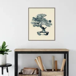 22" X 28" Indigo Bonsai Tree III By Jacob Green Framed Canvas Wall Art Gray Wash - Amanti Art -Home Decor Store GUEST 21434d90 f3a3 4794 ae55 bc466dcb60c9