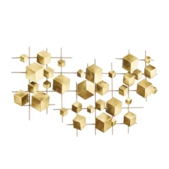 Metal Geometric 3D Cube Relief Wall Decor Gold - CosmoLiving By Cosmopolitan 8 Metal Geometric 3D Cube Relief Wall Decor Gold - CosmoLiving By Cosmopolitan -Home Decor Store GUEST 21567b14 c2a7 4cf0 9fc4 779b147a8430
