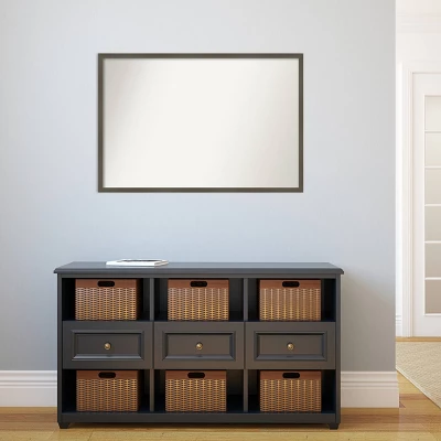 38" X 26" Non-Beveled Svelte Clay Gray Wood Wall Mirror - Amanti Art 7 38" X 26" Non-Beveled Svelte Clay Gray Wood Wall Mirror - Amanti Art - Image 5