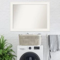 44" X 33" Non-Beveled Ridge White Wall Mirror - Amanti Art -Home Decor Store GUEST 21c28926 d33b 4fad 88ef e89afdcfb3c1