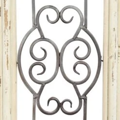 Wood Scroll Window Inspired Wall Decor With Metal Scrollwork Relief White - Olivia & May -Home Decor Store GUEST 2228016c f786 45b6 8fad 3fa3a25335e2