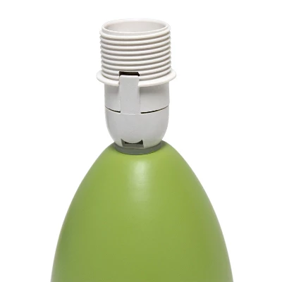 9.45" 2pk Petite Ceramic Oblong Bedside Table Desk Lamps With Matching Tapered Drum Shade Green - Creekwood Home 5 9.45" 2pk Petite Ceramic Oblong Bedside Table Desk Lamps With Matching Tapered Drum Shade Green - Creekwood Home - Image 3