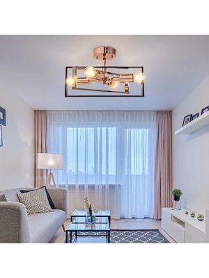 Nextop 15 Inch 4-Light Rose Gold Semi Flush Mount Ceiling Light 6 Nextop 15 Inch 4-Light Rose Gold Semi Flush Mount Ceiling Light - Image 4