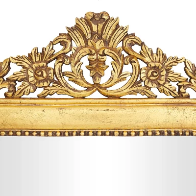 Mango Wood Floral Intricately Carved Acanthus Wall Mirror Gold - Olivia & May 4 Mango Wood Floral Intricately Carved Acanthus Wall Mirror Gold - Olivia & May - Image 2