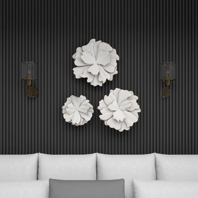 Modern Ornamental Wall Decor Set Of 3 White - Olivia & May 13 Modern Ornamental Wall Decor Set Of 3 White - Olivia & May - Image 11