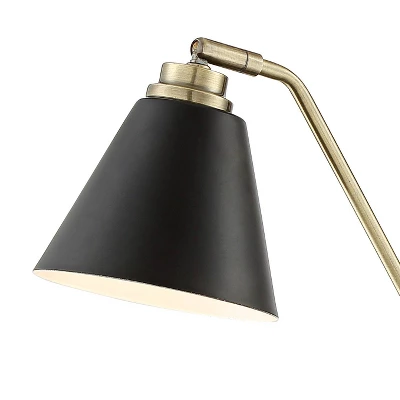 Possini Euro Design Sentry Modern Mid Century Desk Lamp 23" High Black Brass With USB Charging Port LED Adjustable Cone Shade For Bedroom Living Room 4 Possini Euro Design Sentry Modern Mid Century Desk Lamp 23" High Black Brass With USB Charging Port LED Adjustable Cone Shade For Bedroom Living Room - Image 2