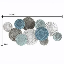 LuxenHome Multi-Color Metal Floral Layered Plates Wall Decor -Home Decor Store GUEST 2820c0c0 9e7f 464d a74d e9c3f67429a1