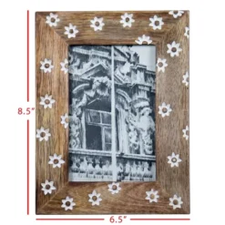 White Flower Pattern 4x6 Inch Wood Decorative Picture Frame - Foreside Home & Garden -Home Decor Store GUEST 28cda2f3 d230 42ce b732 8901e8447f74