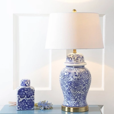 29.5" Ceramic Ellis Table Lamp (Includes LED Light Bulb) Blue - JONATHAN Y 3 29.5" Ceramic Ellis Table Lamp (Includes LED Light Bulb) Blue - JONATHAN Y
