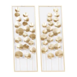 Metal Leaf Tall CutOut Wall Decor With Gold Frame Set Of 2 Gold - Olivia & May -Home Decor Store GUEST 2b5e05dc efd0 4e72 8d08 f7b1009cc465