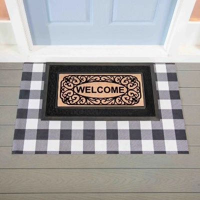 Evergreen Buffalo Check Layering Mat 11.5 X 9.5 Inches Indoor And Outdoor Decor 3 Evergreen Buffalo Check Layering Mat 11.5 X 9.5 Inches Indoor And Outdoor Decor