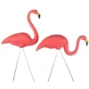 Union Products 62360 Outdoor Original Iconic Featherstone Weather Resistant Metal 24 Inch And 34 Inch Flamingo Yard Lawn Ornaments, Set Of 2, Pink
