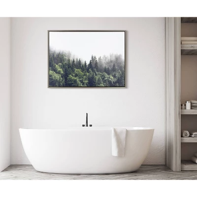 28" X 38" Sylvie Lush Green Forest On A Foggy Day Framed Canvas Gray - Kate & Laurel All Things Decor 6 28" X 38" Sylvie Lush Green Forest On A Foggy Day Framed Canvas Gray - Kate & Laurel All Things Decor - Image 4