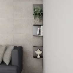 Floating Corner Shelf- 5 Tier Wall Shelves With Hidden Brackets To Display Décor, Books, Photos, More- Hardware Included By Lavish Home (Dark Brown) -Home Decor Store GUEST 2f8675d6 6999 48b9 b180 5be1cf544190