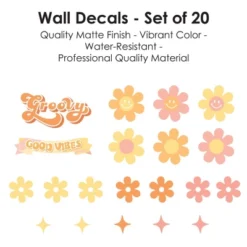 Big Dot Of Happiness Stay Groovy - Peel And Stick Boho Floral Home Decor Vinyl Wall Art Stickers - Wall Decals - Set Of 20 -Home Decor Store GUEST 2ff2f06e 1aae 4cd9 b09a 31b3eb12b303