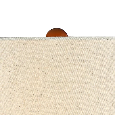 360 Lighting Brice Modern Mid Century Accent Table Lamp 23" High Ivory Ceramic Wood Neck Off White Drum Shade For Bedroom Living Room Bedside Office 4 360 Lighting Brice Modern Mid Century Accent Table Lamp 23" High Ivory Ceramic Wood Neck Off White Drum Shade For Bedroom Living Room Bedside Office - Image 2