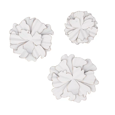 Modern Ornamental Wall Decor Set Of 3 White - Olivia & May 17 Modern Ornamental Wall Decor Set Of 3 White - Olivia & May - Image 15