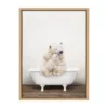 18" X 24" Sylvie Mother Baby Polar Bear Bath Framed Canvas By Amy Peterson Natural - Kate & Laurel All Things Decor -Home Decor Store GUEST 320c61b5 8a31 41fa 935d 482d8f267228