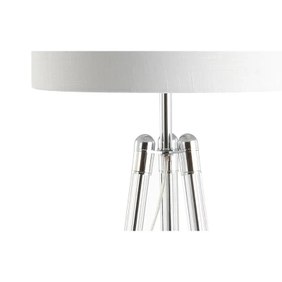 60" Metal/Crystal Surveyor's Tripod Floor Lamp (Includes LED Light Bulb) Chrome - Jonathan Y 4 60" Metal/Crystal Surveyor's Tripod Floor Lamp (Includes LED Light Bulb) Chrome - Jonathan Y - Image 2
