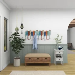 Metal Paddle Indoor Outdoor Distressed Oar Shaped 8 Hooks Wall Hook - Olivia & May 13 Metal Paddle Indoor Outdoor Distressed Oar Shaped 8 Hooks Wall Hook - Olivia & May -Home Decor Store GUEST 33c454e9 ef0d 4032 a53d 8ce461f175ea