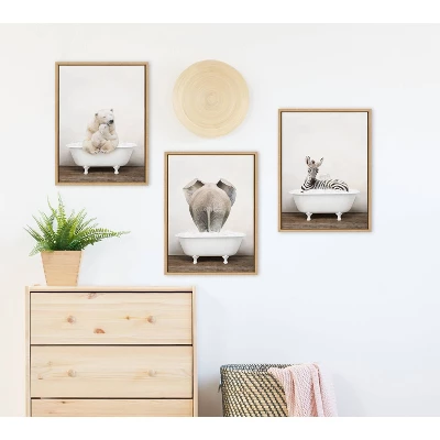 18" X 24" Sylvie Mother Baby Polar Bear Bath Framed Canvas By Amy Peterson Natural - Kate & Laurel All Things Decor 7 18" X 24" Sylvie Mother Baby Polar Bear Bath Framed Canvas By Amy Peterson Natural - Kate & Laurel All Things Decor - Image 5